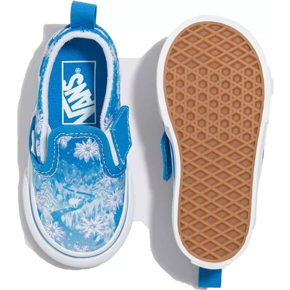 Vans Blue Snowflake Slip Ons 6.5 Toddler - Picture 1 of 4